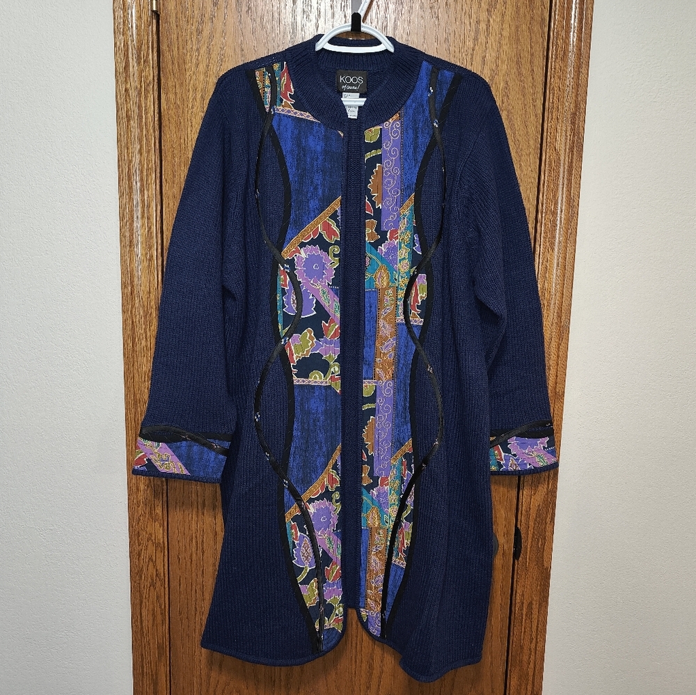 Women's KOOS of Course!  Vintage Silk Blend Open Cardigan Sweater, 1X